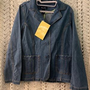 Denim and company light blue denim blazer, new with tags